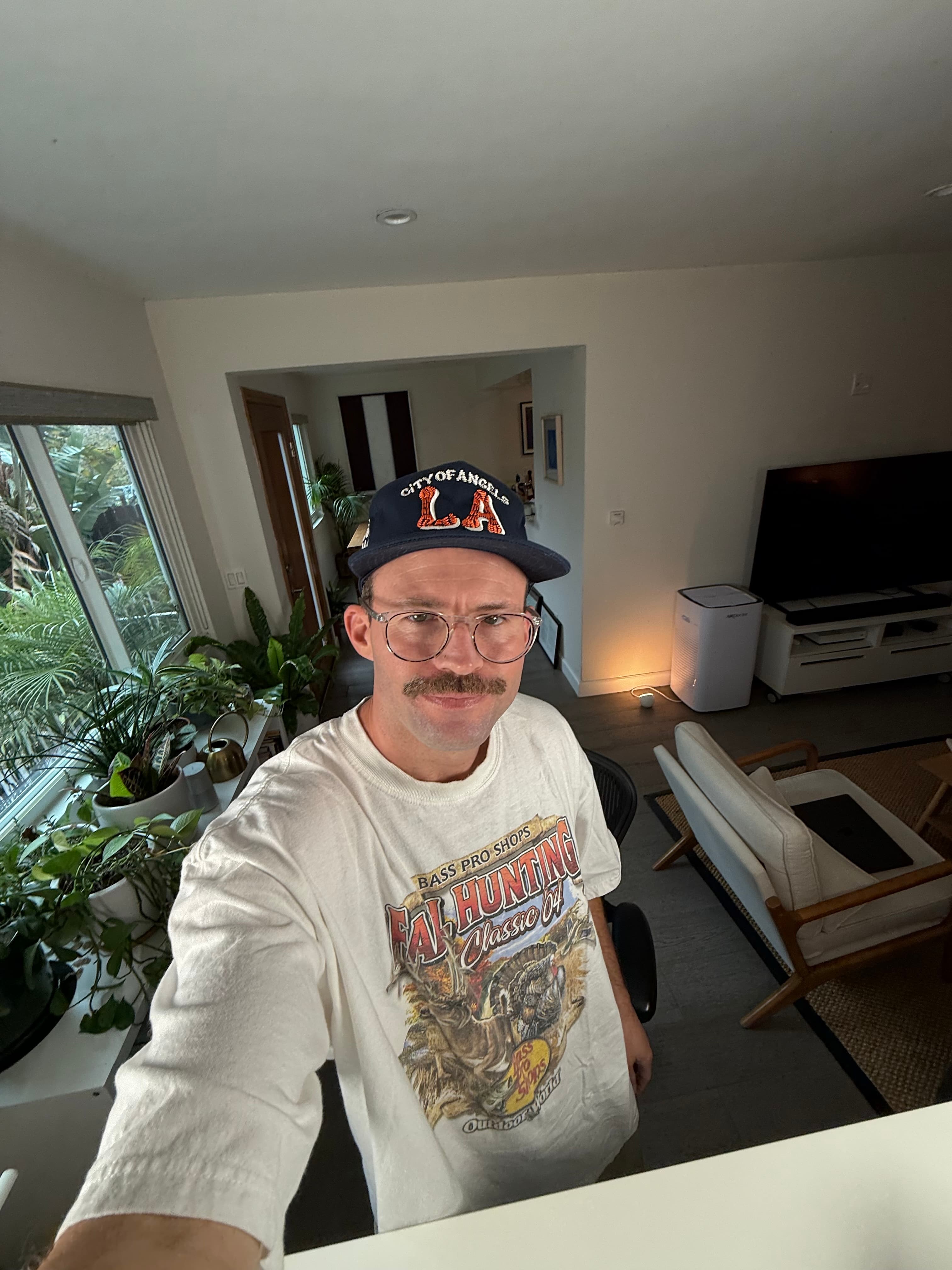 Alex Neiman in his LA cap and glasses